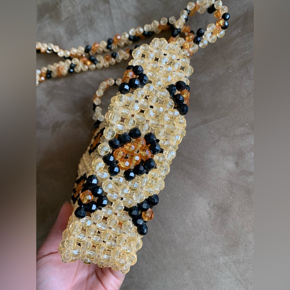 Susan Alexandra Leopard Heart Beaded Crossbody Shoulder Bag Purse - Picture 10 of 15